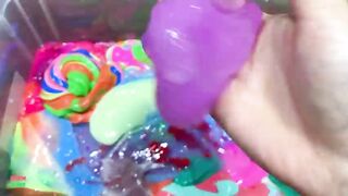 Mixing All My Slime Today with Rainbow Clay ! Satisfying Slime Videos #1390