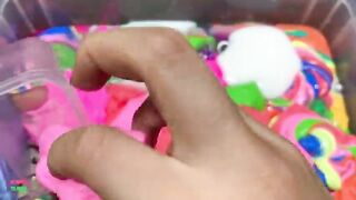 Mixing All My Slime Today with Rainbow Clay ! Satisfying Slime Videos #1390