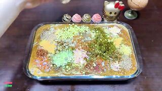 GOLD SLIME - Mixing Makeup & Glitter and More Into Glossy Slime ! Satisfying Slime Videos #1382