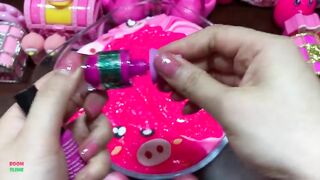 PINK SLIME - Mixing Many Makeup and Glitter Into Glossy Slime ! Satisfying Slime Videos #1381