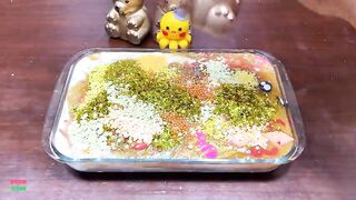 GOLD SLIME - Mixing Makeup & Glitter and More Into Glossy Slime ! Satisfying Slime Videos #1380