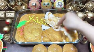 GOLD SLIME - Mixing Makeup & CLAY and Glitter Into Glossy Slime ! Satisfying Slime Videos #1376