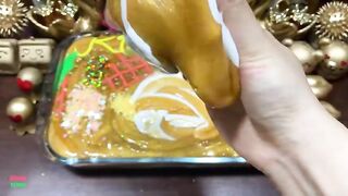 GOLD SLIME - Mixing Makeup & CLAY and Glitter Into Glossy Slime ! Satisfying Slime Videos #1376