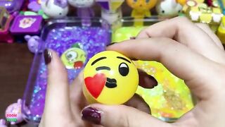 PURPLE VS YELLOW - 2 BECOME 1 - Mixing Random Things Into Glossy Slime! Satisfying Slime Video #1371
