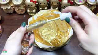 GOLD FEET - Mixing Makeup with Floam and Glitter Into Glossy Slime ! Satisfying Slime Videos #1358