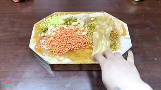 GOLD SLIME - Mixing Makeup with Floam and Glitter Into Glossy Slime ! Satisfying Slime Videos #1354