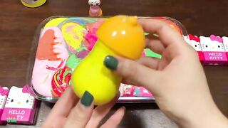 HELLO KITTY - Mixing Makeup, Clay and More Into Glossy Slime ! Satisfying Slime Videos #1352