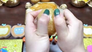 GOLD SLIME - Mixing Random Things Into Glossy Slime ! Satisfying Slime Videos #1350