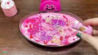 PINK SLIME - Mixing Makeup, Clay and More Into Glossy Slime ! Satisfying Slime Videos #1347