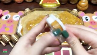 GOLD SLIME - Mixing Random Things Into Glossy Slime ! Satisfying Slime Videos #1344