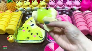 YELLOW AND PINK PIPING BAGS - Mixing Random Things Into Slime ! Satisfying Slime Videos #1336