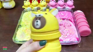 YELLOW AND PINK PIPING BAGS - Mixing Random Things Into Slime ! Satisfying Slime Videos #1336