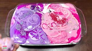 PURPLE AND PINK PIPING BAG - Mixing Random Things Into Glossy Slime ! Satisfying Slime Videos #1328