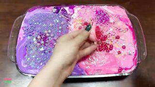 PURPLE AND PINK PIPING BAG - Mixing Random Things Into Glossy Slime ! Satisfying Slime Videos #1328