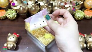 GOLD SLIME - Mixing Random Things Into Glossy Slime ! Satisfying Slime Videos #1325