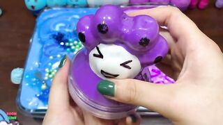 PURPLE AND BLUE PIPING BAG - Mixing Random Things Into Glossy Slime  ! Satisfying Slime Videos #1320