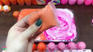 ORANGE AND PINK PIPING BAGS - Mixing Random Things Into Glossy Slime ! Satisfying Slime Videos #1317