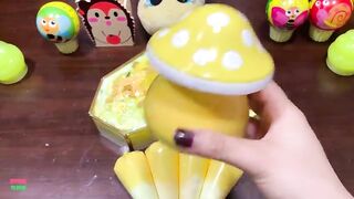 YELLOW PIPING BAGS - Mixing Random Things Into Glossy Slime ! Satisfying Slime Videos #1315