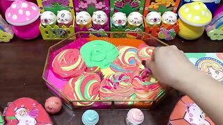 RAINBOW CAT PIPING BAGS - Mixing Random Things Into Glossy Slime ! Satisfying Slime Videos #1314
