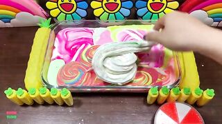 PINEAPPLE GLITTER PIPING BAG - Mixing Random Things Into Glossy Slime! Satisfying Slime Videos #1313