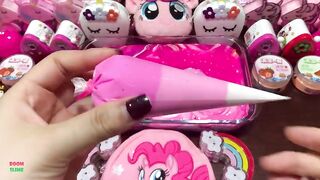 PINK UNICORN PIPING BAGS - Mixing Random Things Into Glossy Slime ! Satisfying Slime Videos #1309