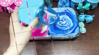 FROZEN PINK AND BLUE - Mixing Random Things Into Glossy Slime ! Satisfying Slime Videos #1306
