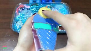 FROZEN BLUE PIPING BAGS - Mixing Random Things Into Glossy Slime ! Satisfying Slime Videos #1292