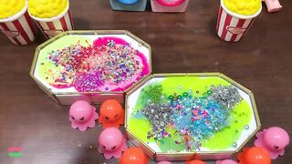 HAPPY BEAR SLIME - Mixing Random Things Into Glossy Slime ! Satisfying Slime Videos #1290