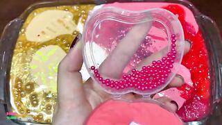 GOLD AND RED PIPING BAG - Mixing Random Things Into Glossy Slime ! Satisfying Slime Videos #1283