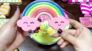 SPECIAL FEET YELLOW AND PINK - Mixing Random Things Into Glossy Slime ! Satisfying Slime Video #1281