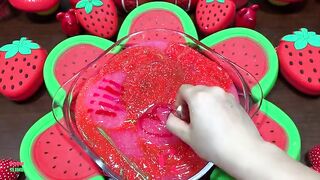 FESTIVAL OF  RED - Mixing Random Things Into Glossy Slime ! Satisfying Slime Videos #1279