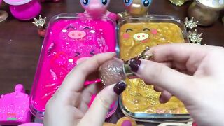 PEPPA PIGS GOLD AND PINK - Mixing Random Things Into Glossy Slime ! Satisfying Slime Videos #1277