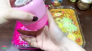 PEPPA PIGS GOLD AND PINK - Mixing Random Things Into Glossy Slime ! Satisfying Slime Videos #1277