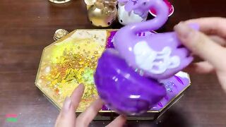 PIPING BAGS GOLD AND PURPLE - Mixing Random Things Into Glossy ! Slime Satisfying Slime Videos #1275