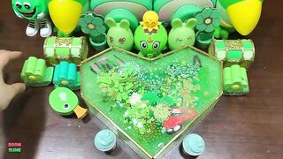 SPECIAL GREEN FROG - Mixing Random Things Into Glossy Slime ! Satisfying Slime Videos #1263