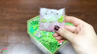 SPECIAL GREEN FROG - Mixing Random Things Into Glossy Slime ! Satisfying Slime Videos #1263