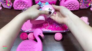 SPECIAL PINK FLAMINGO - Mixing Random Things Into Glossy Slime ! Satisfying Slime Videos #1258