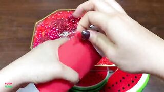 SPECIAL RED WATERMELON - Mixing Random Things Into Glossy Slime ! Satisfying Slime Videos #1256