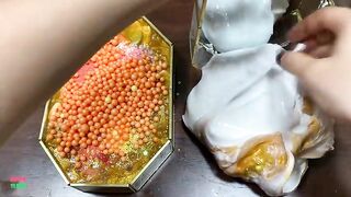 SPECIAL GOLD FISH - Mixing Random Things Into Glossy Slime ! Satisfying Slime Videos #1253