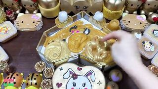 SPECIAL GOLD SLIME - Mixing Random Things Into Glossy Slime ! Satisfying Slime Videos #1249