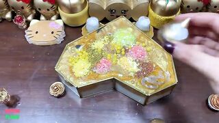 SPECIAL GOLD SLIME - Mixing Random Things Into Glossy Slime ! Satisfying Slime Videos #1249