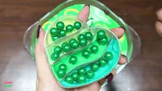 SPECIAL AVOCADO GREEN - Mixing Random Things Into Glossy Slime ! Satisfying Slime Videos #1248
