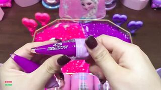 SPECIAL ELSA PINK AND PURPLE - Mixing Random Things Into Glossy Slime ! Satisfying Slime Video #1246