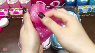 SPECIAL PINK AND BLUE FEET -  Mixing Random Things Into Glossy Slime ! Satisfying Slime Videos #1243