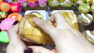 SERIES GOLD AND RAINBOW - Mixing Random Things Into Glossy Slime ! Satisfying Slime Videos #1241