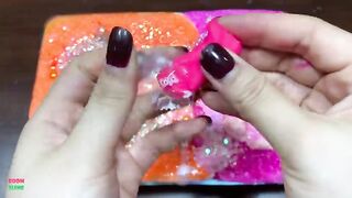SPECIAL LION ORANGE AND PINK - Mixing Random Things Into Glossy Slime ! Satisfying Slime Video #1240