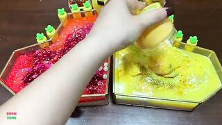 RED AND YELLOW - Mixing Random Things Into Glossy Slime ! Satisfying Slime Videos #1234