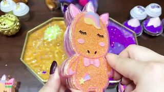 SERIES GOLD AND PURPLE PONY - Mixing Random Things Into Glossy Slime ! Satisfying Slime Videos #1232