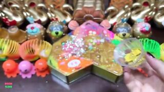 SPECIAL RAINBOW AND GOLD - Mixing Random Things Into Glossy Slime ! Satisfying Slime Videos #1217