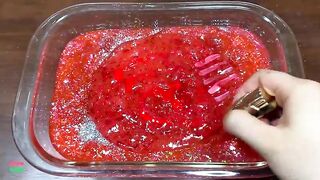 RELAXING WITH RED - Mixing Random Things Into Glossy Slime ! Satisfying Slime Videos #1208
